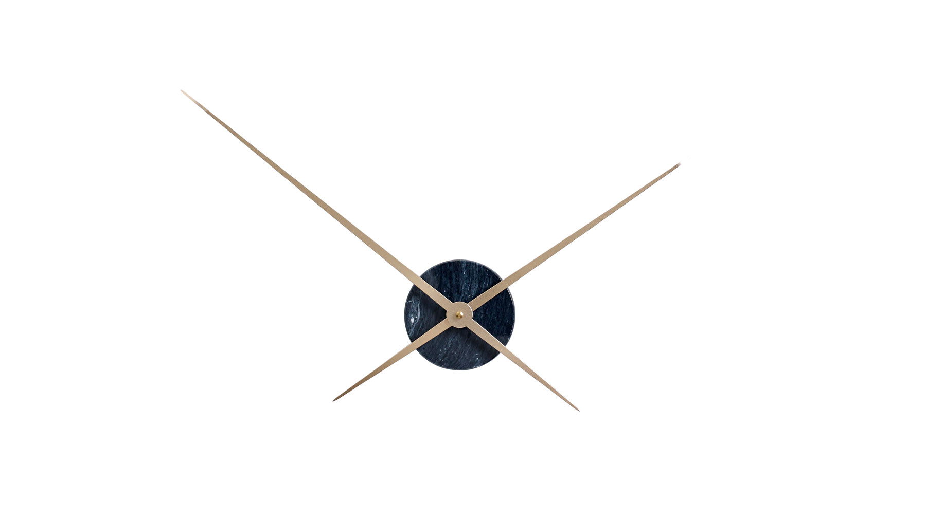 Wanduhr aus Marmor mit Messingzeigern von Bolia