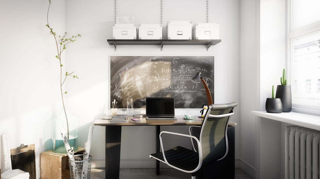 kleines Büro Arbeitsplatz