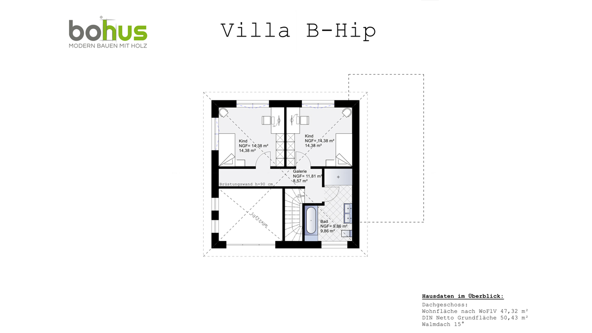 Fertighausmodell Villa B der Firma bohus.