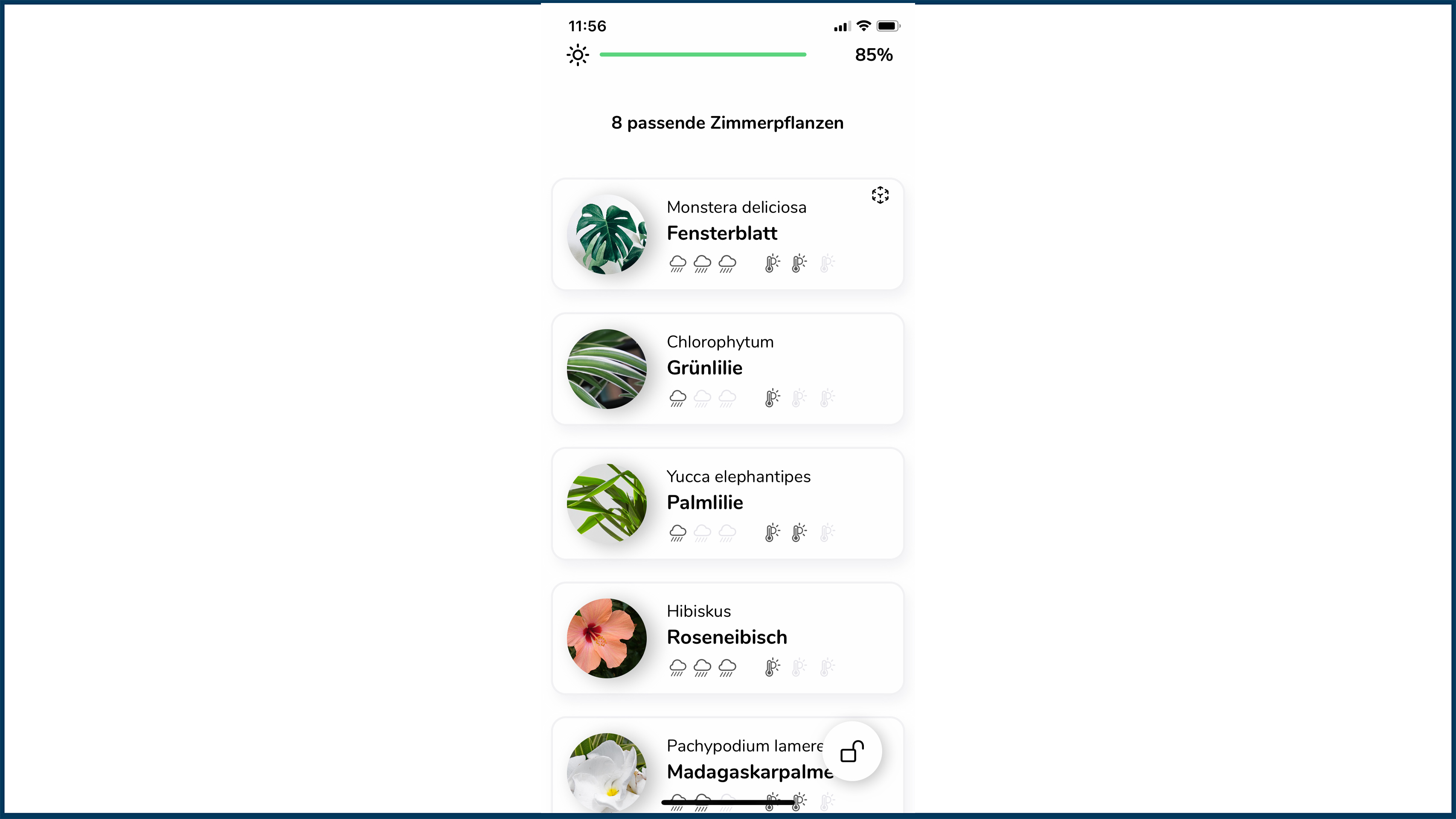 Screenshot der App Plants