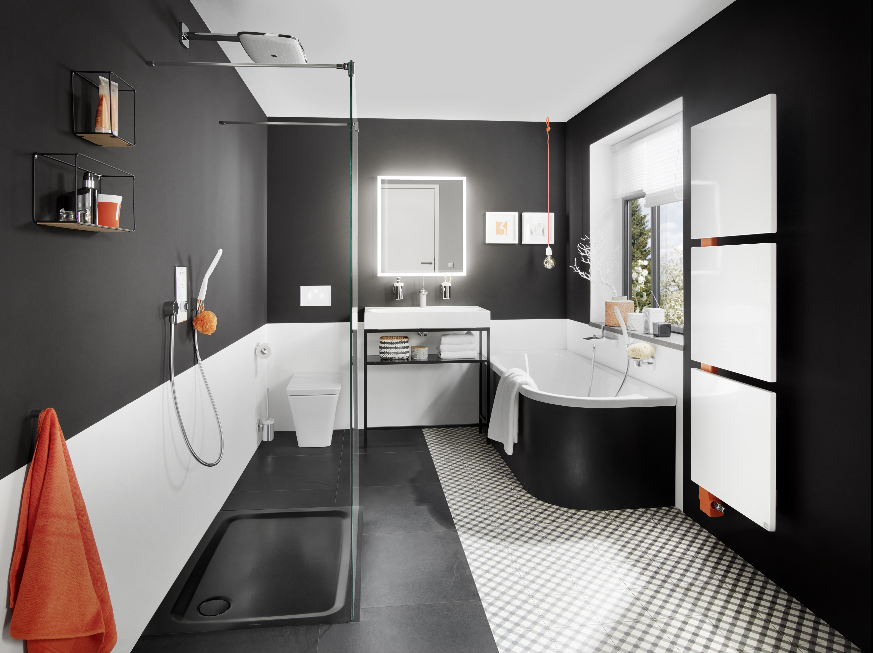 schwarzes badezimmer: trendfarbe bringt eleganz ins bad