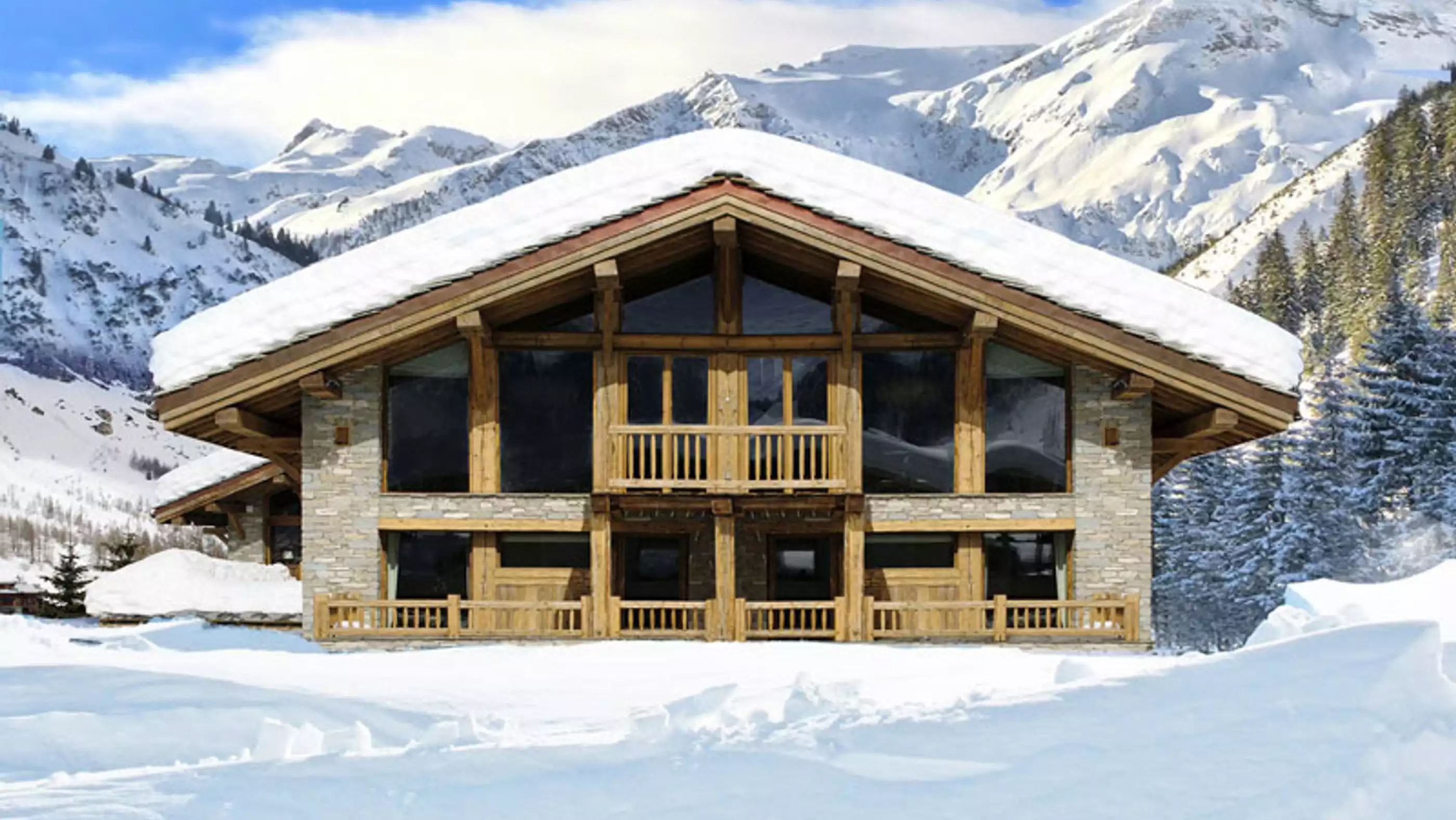 Landhaus-Modell Chalet Alpine 400 des Fertighausherstellers Finnscania.