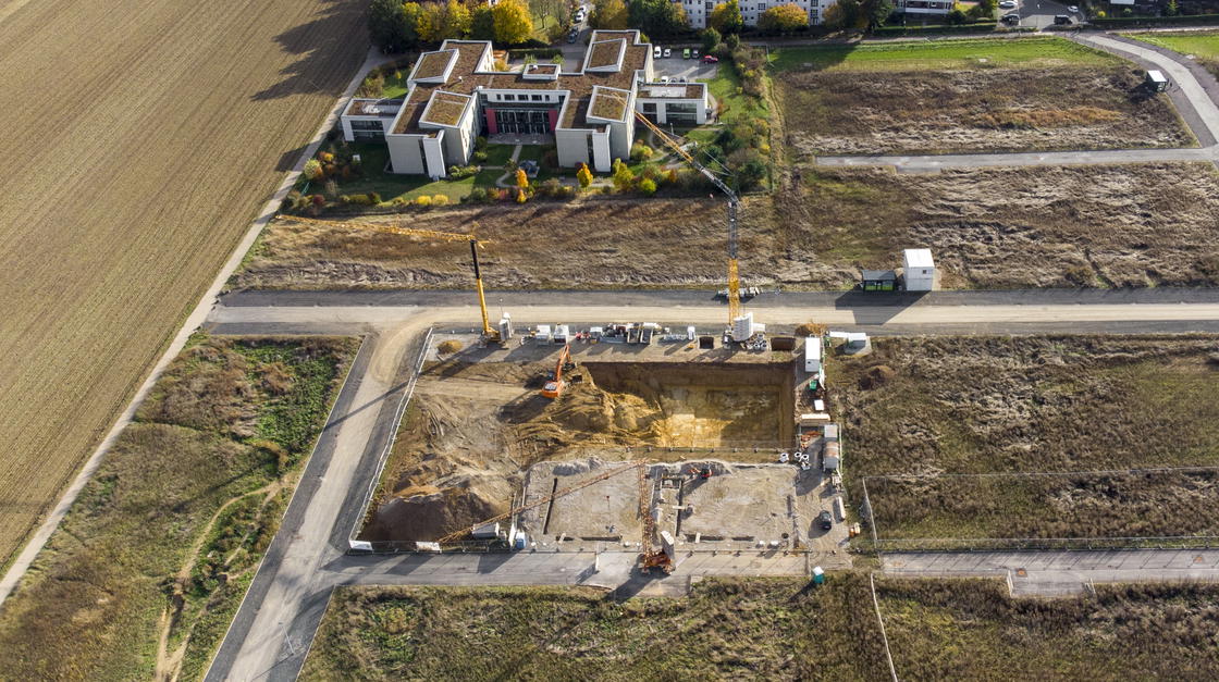 Baustelle in Wohngebiet