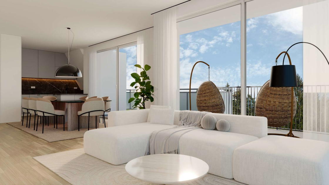 Visualisierung Wohn- und Essbereich Penthouse