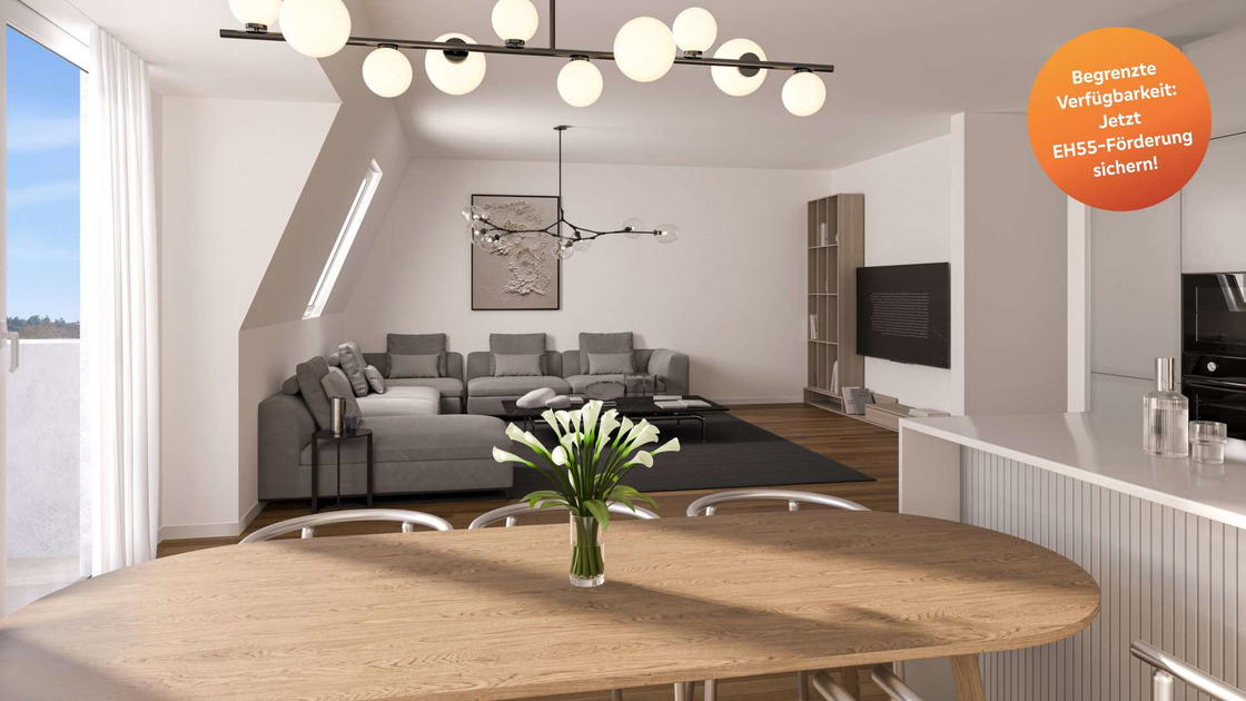 Wohn- Ess- Kochbereich Penthouse 13b
