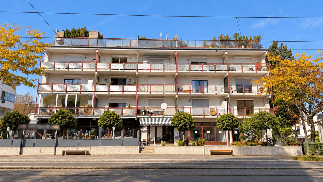 AuĂźenansicht SĂĽdbalkone