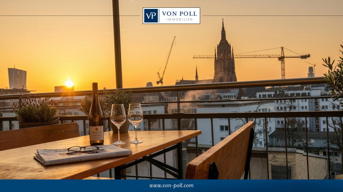 Balkon Ansicht Abendstimmung