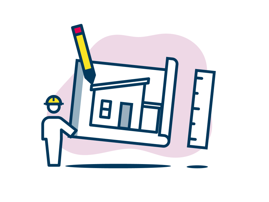 Illustration eines Bauplans