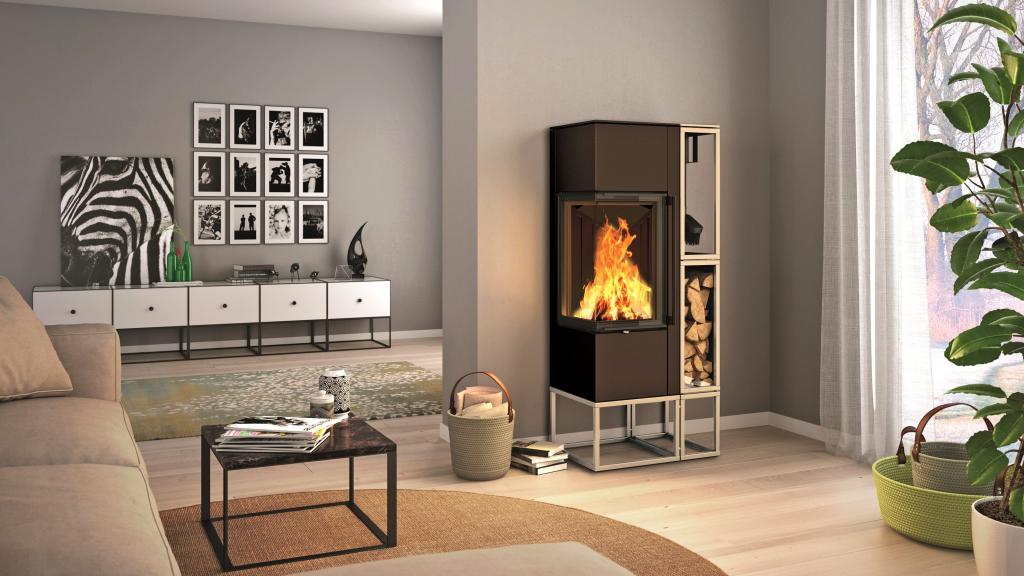 Der modulare Kaminofen Piko Frame von Spartherm harmoniert mit jedem Wohnstil
