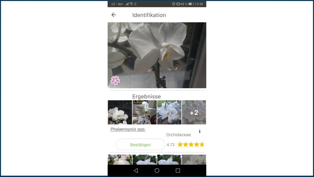 Screenshot der App Plantnet