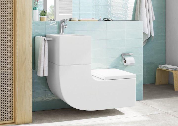 WC mit Spülkasten und integriertem Waschbecken von Roca