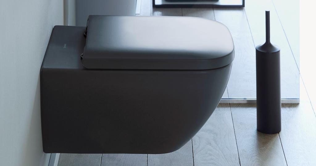 schwarze Toilette