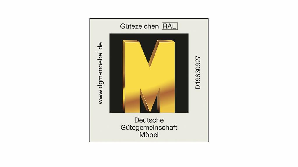 Siegel "Goldenes M" der Deutschen Gütegemeinschaft Möbel