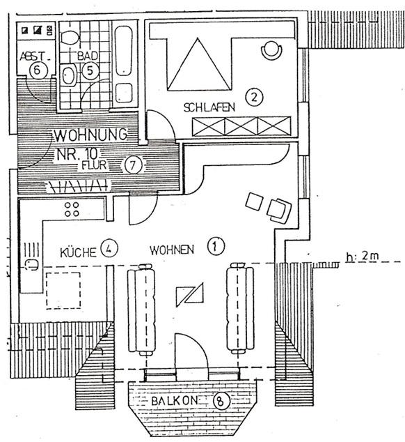 Raumaufteilung  Wohnung 10
