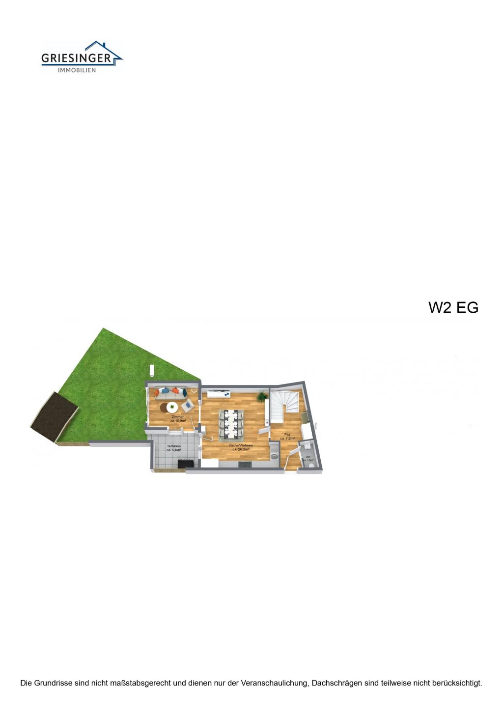 W2 Erdgeschoss - 3D Grundriss