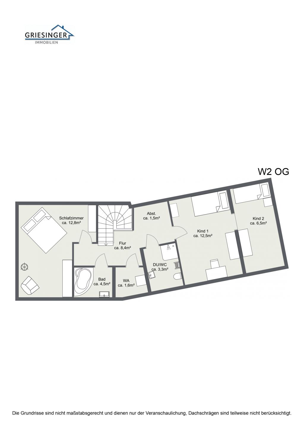 W2 Obergeschoss - 2D Grundriss