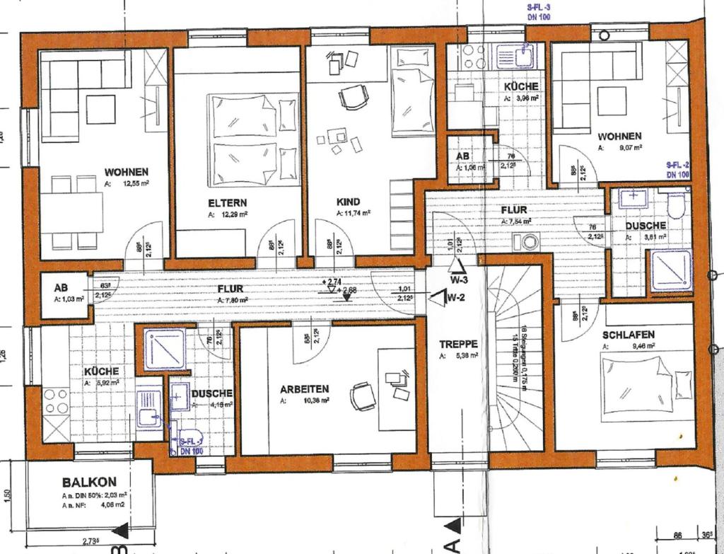 Grundriss Neubau 1.OG