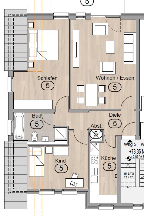 Grundriss WE 5