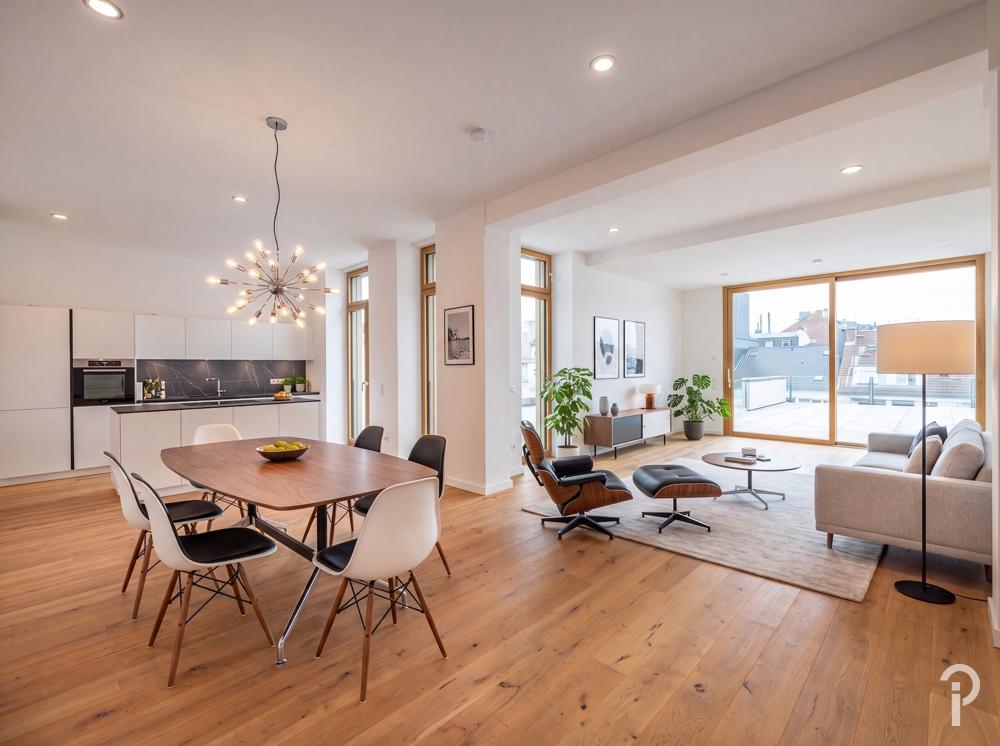 Repräsentative, hochwertige 3 Zimmer-Wohnung mit großer Dachterrasse im Herzen Düsseldorfs. - Photo 1