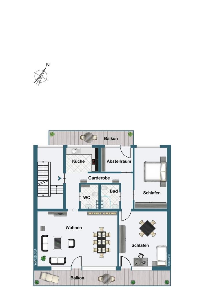 Grundriss 2. und 3. OG