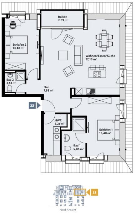 Wohnen an der Kurfürstenallee. Top ausgestattete 3- Zimmerwohnung mit Balkon - Foto 5
