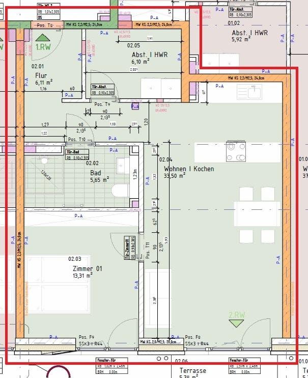Erstbezug in Sehnde - moderne 2-Zimmer-Erdgeschosswohnung mit Einbauküche & Markise - Foto 5