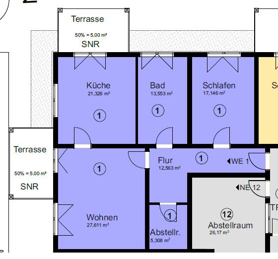 Grundriss Whg. 1.1
