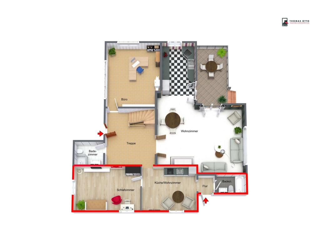 10837-Grundriss - 3D - Erdgeschoss