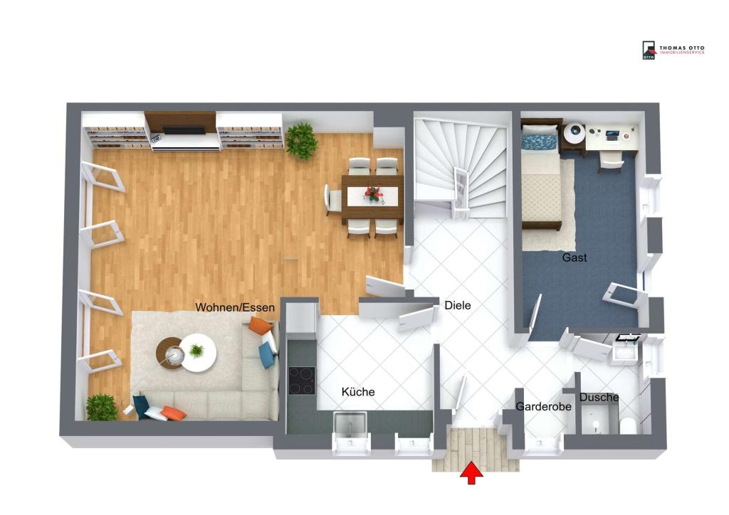 Erdgeschoss - 3D Plan