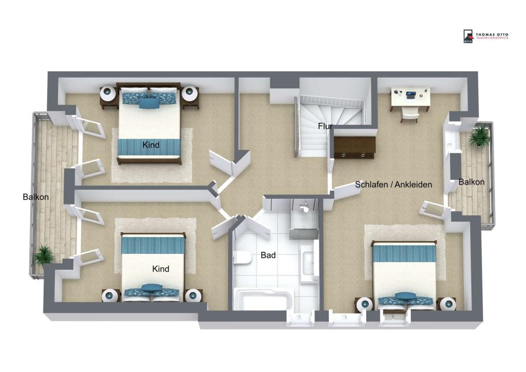 Dachgeschoss - 3D Plan