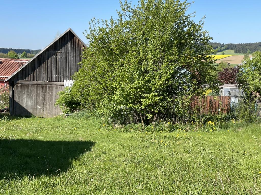 Scheune von hinten und Gartenbereich