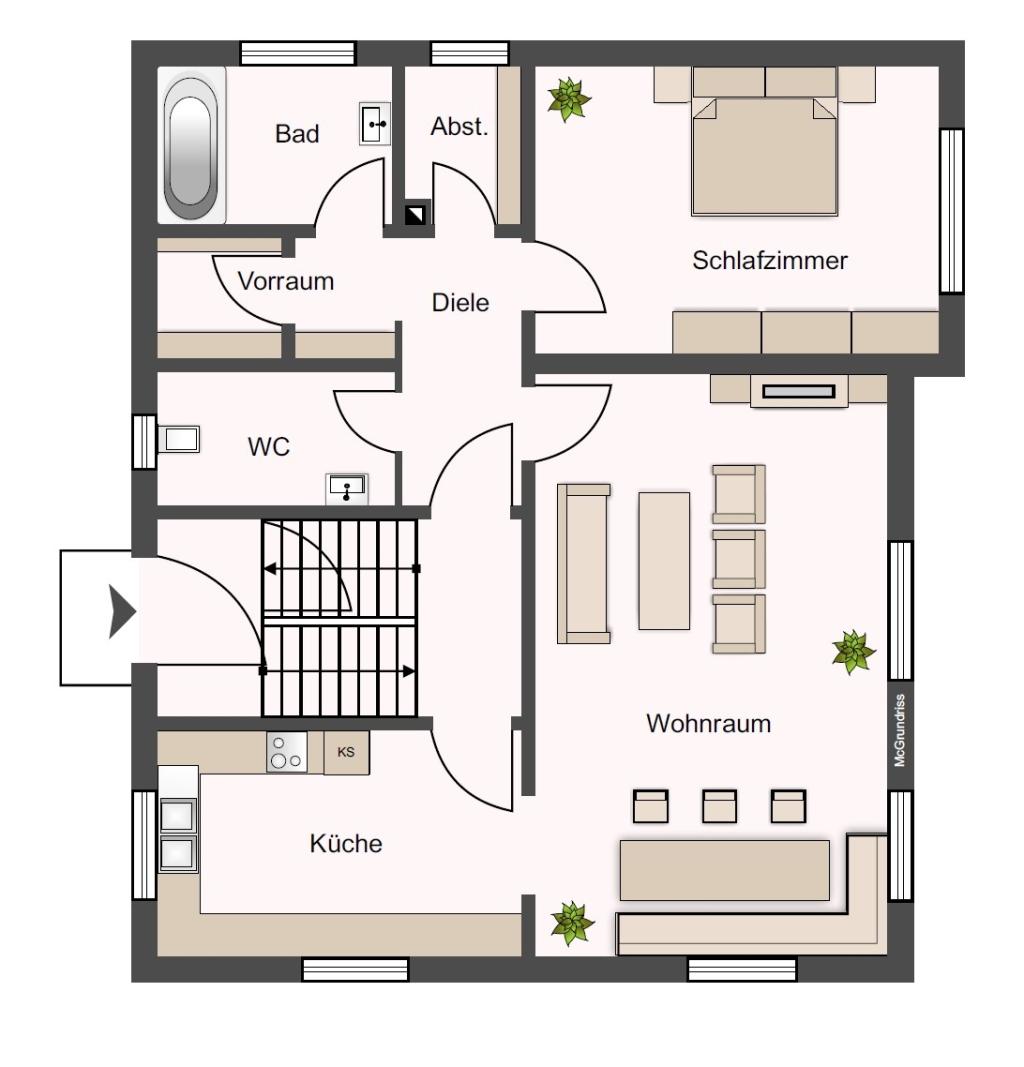 Erdgeschoss Wohnhaus