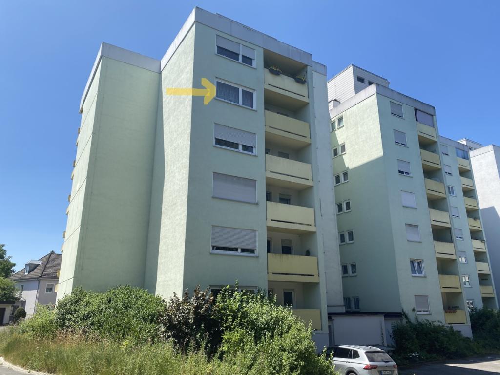 Hausansicht mit Wohnungsmarkierung