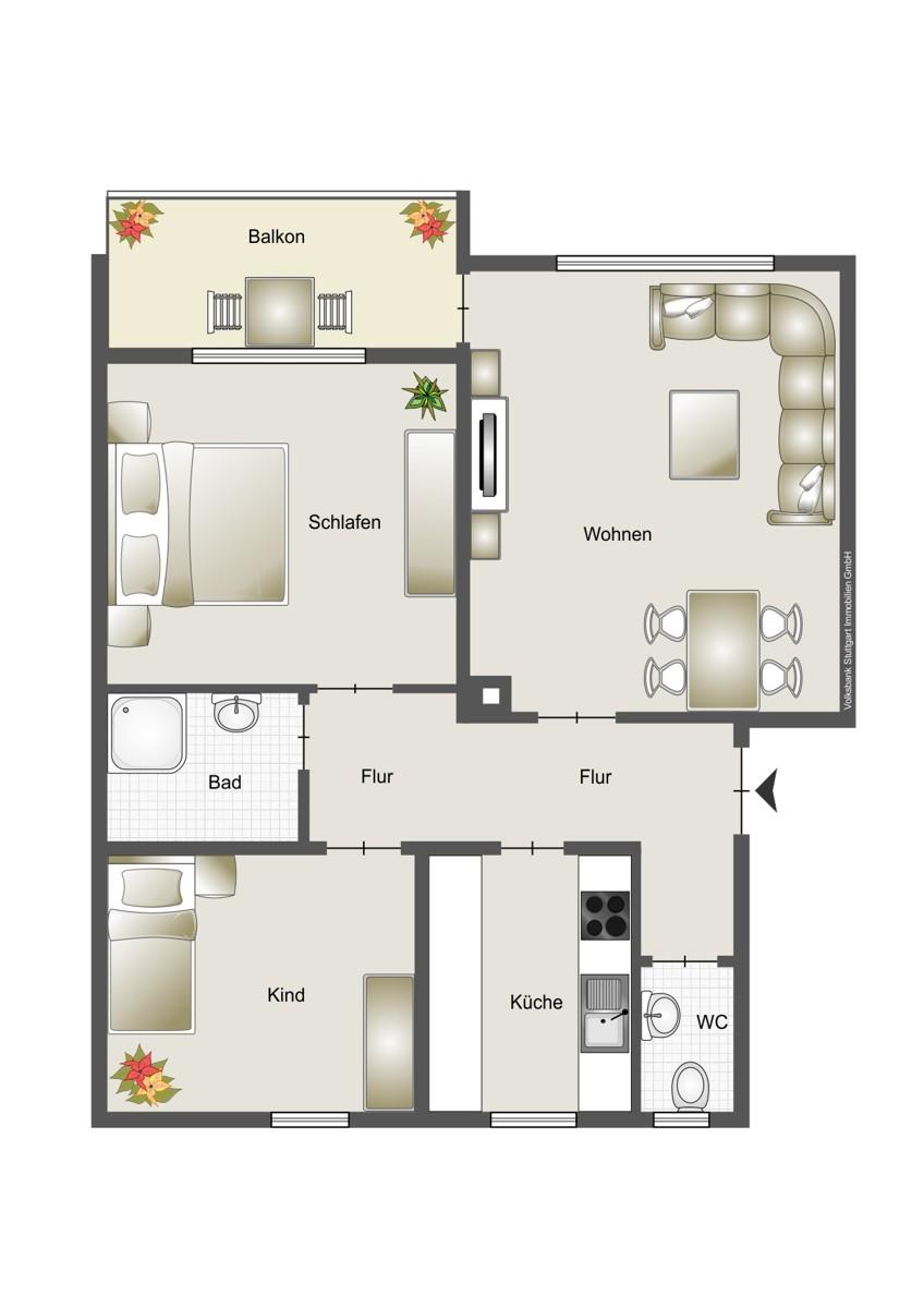 Grundriss Wohnung