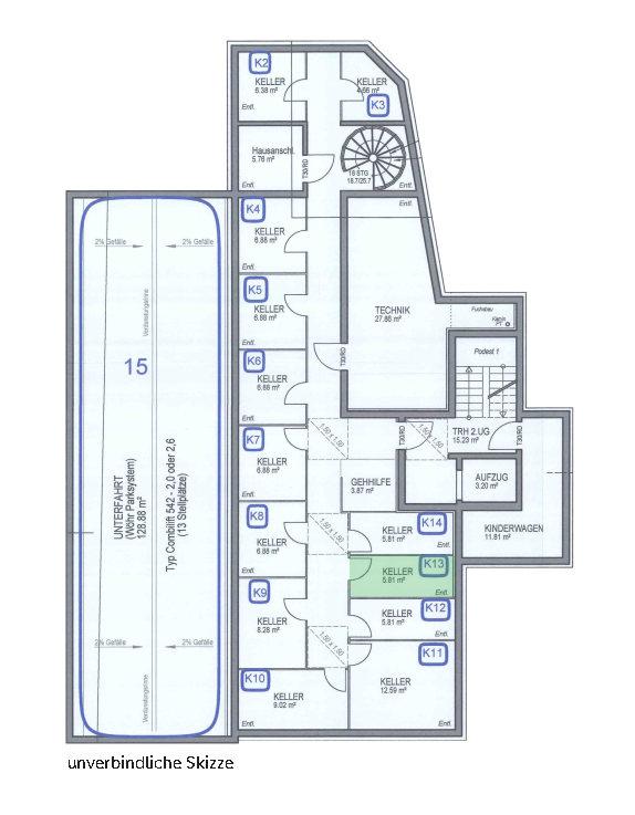 Grundriss 2 Untergeschoss