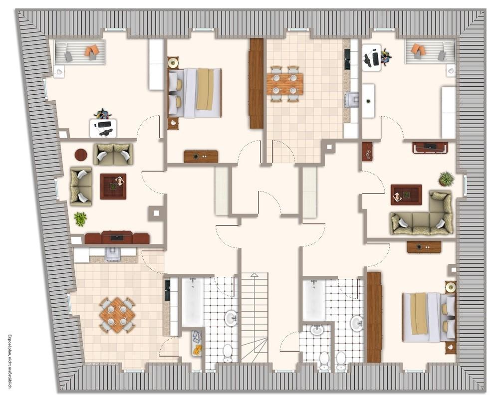 1. und 2. Obergeschoss (identisch) - Skizze