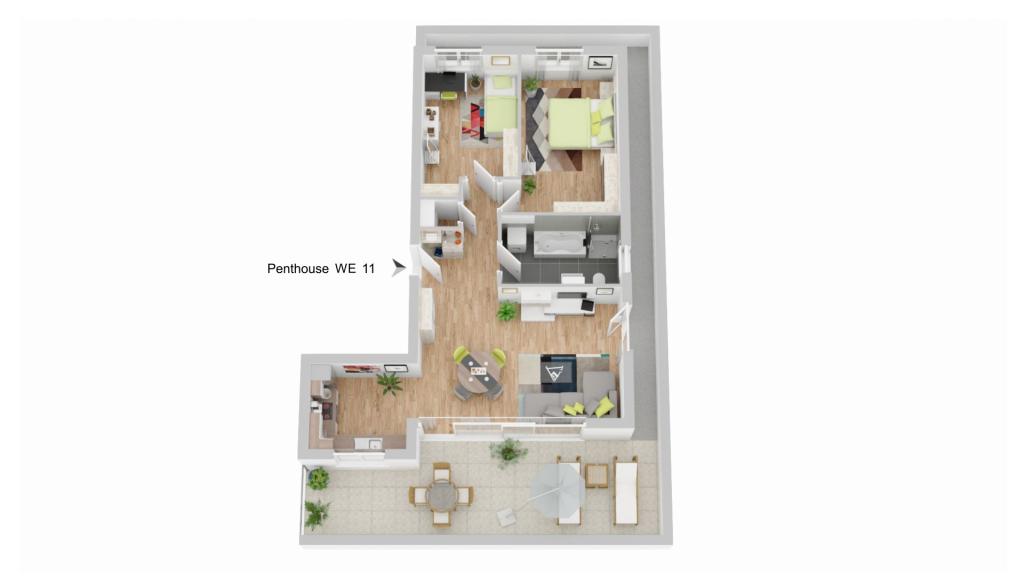 Grundriss 3 Zimmer Penthaus