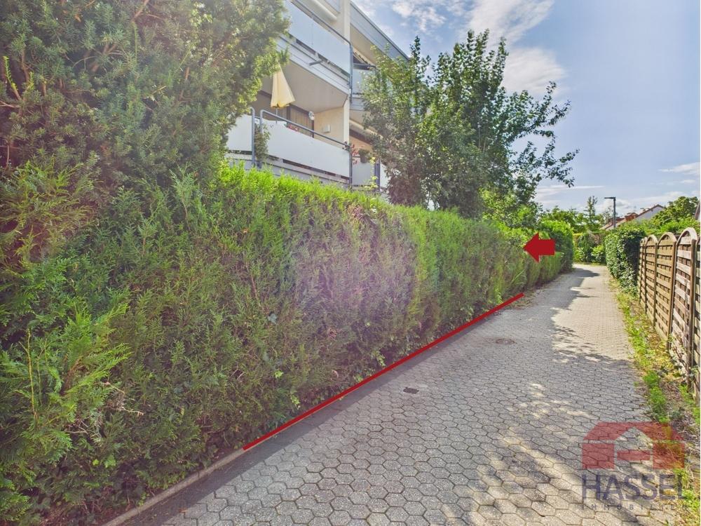 Rückansicht des Gartens