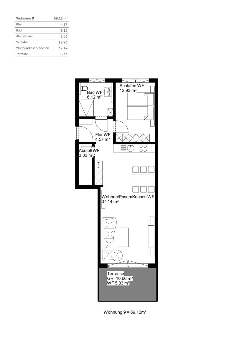 Grundriss Wohnung 9
