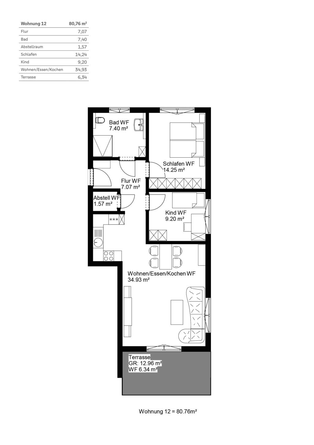 Grundriss Wohnung 12