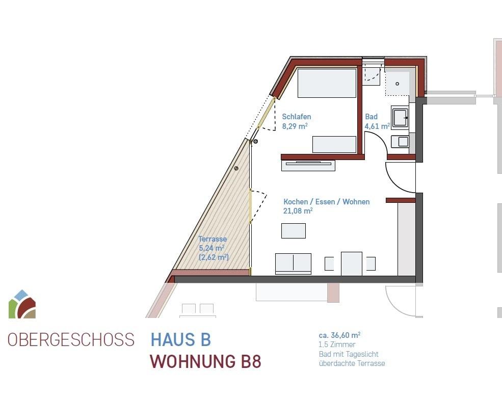 Grundriss Wohnung B8