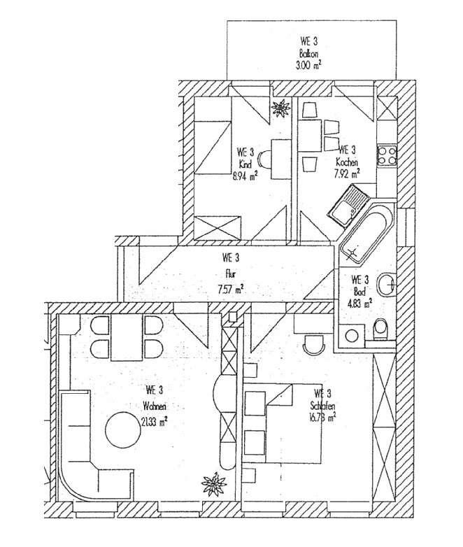 3-Raum Wohnung mit großem Balkon - Foto 1