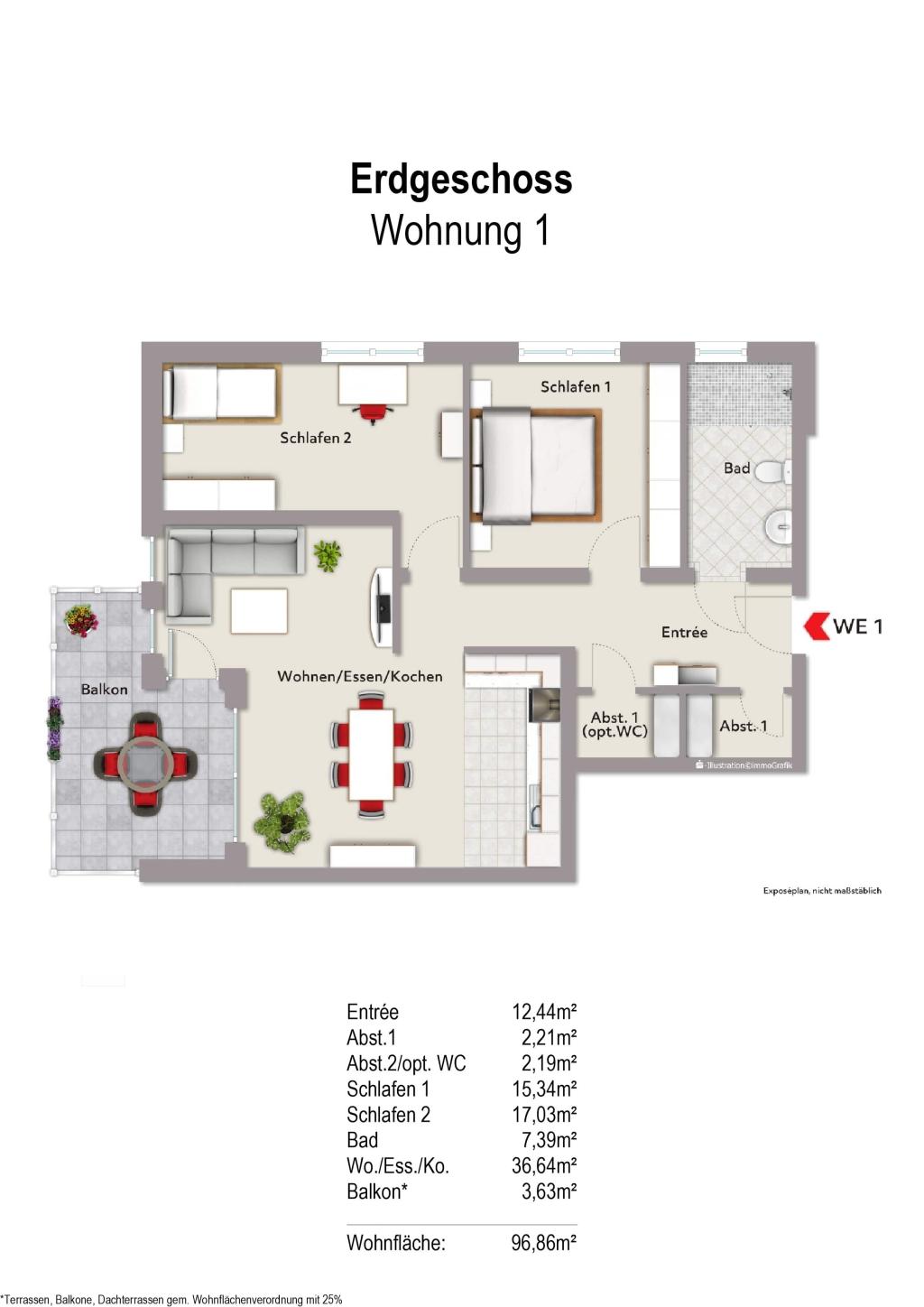 Grundriss Wohnung 1