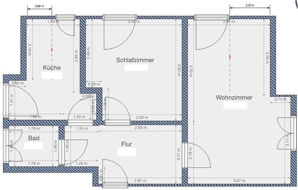 DG links mit Schrägen 2m Linie