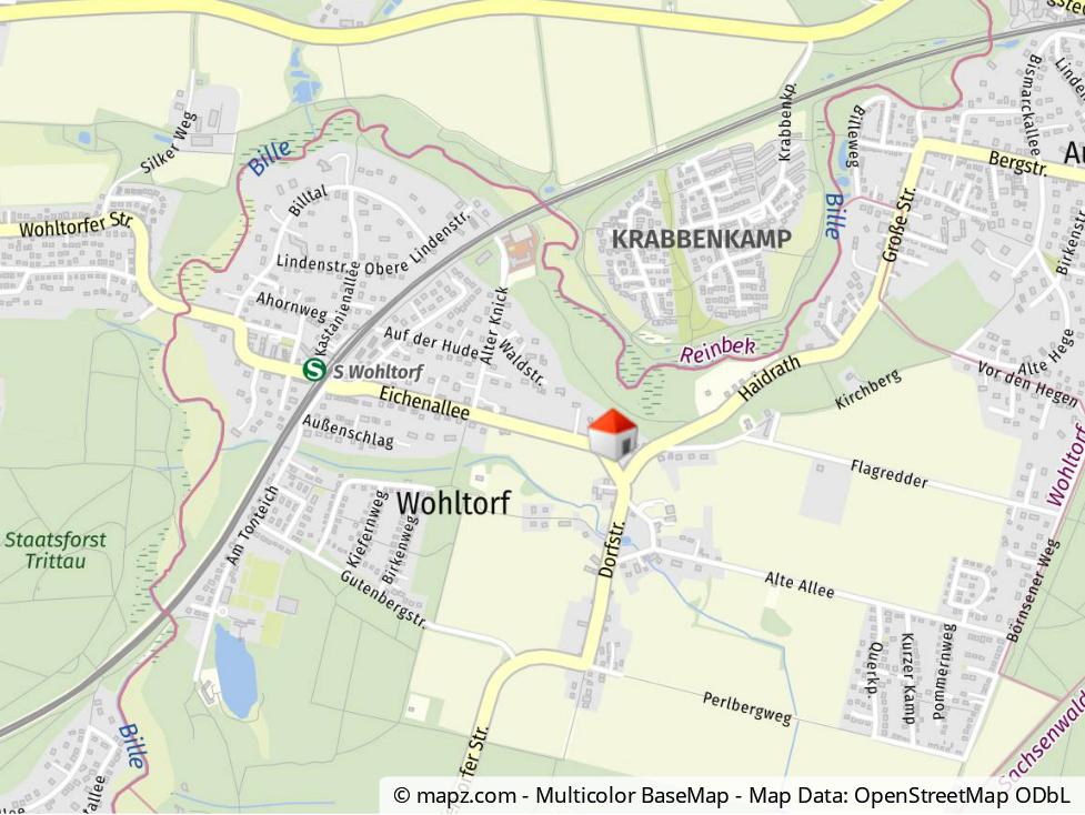 Mikrolage 10 Min. zu Fuss zur S-Bahn Wohltorf