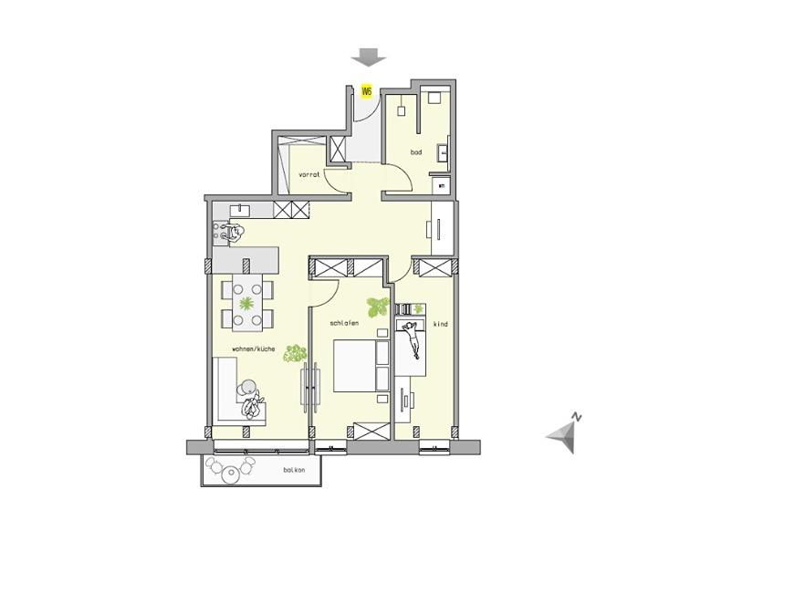 3-Zi-Wohnung in Lautern: Erstbezug, energieeffizient, barrierefrei (Typ 6) - Foto 2