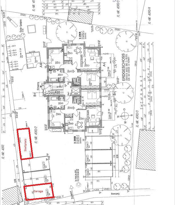 Garage und Stellplatz