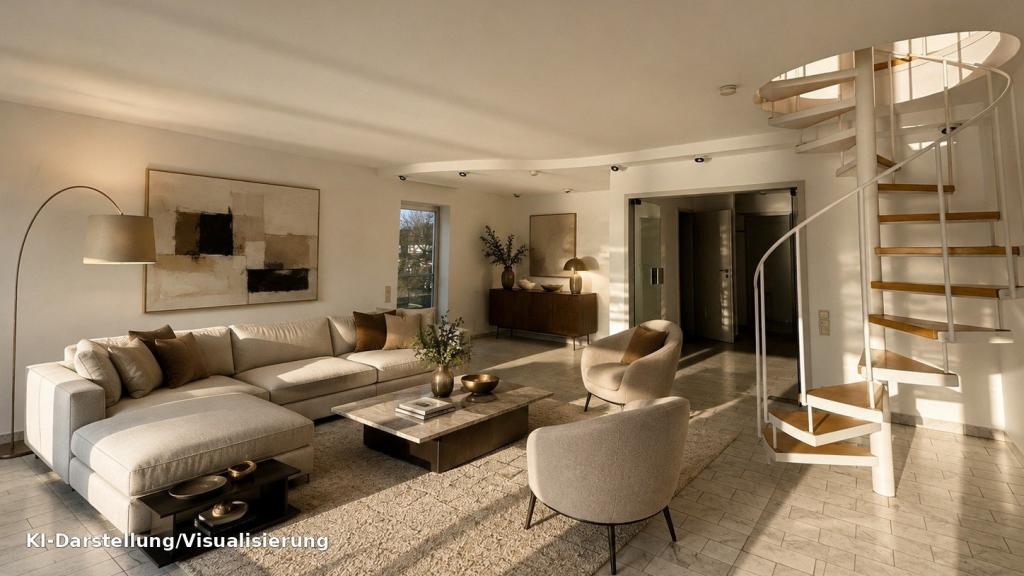 1. Rheinlage: Lichtdurchflutete Maisonette-Wohnung mit Rheinblick - Foto 3