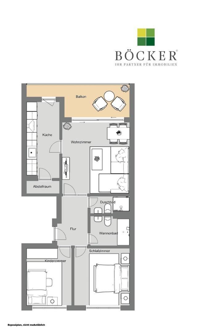 Stilvolle 3-Zimmer-Wohnung mit großem Balkon - Photo 5