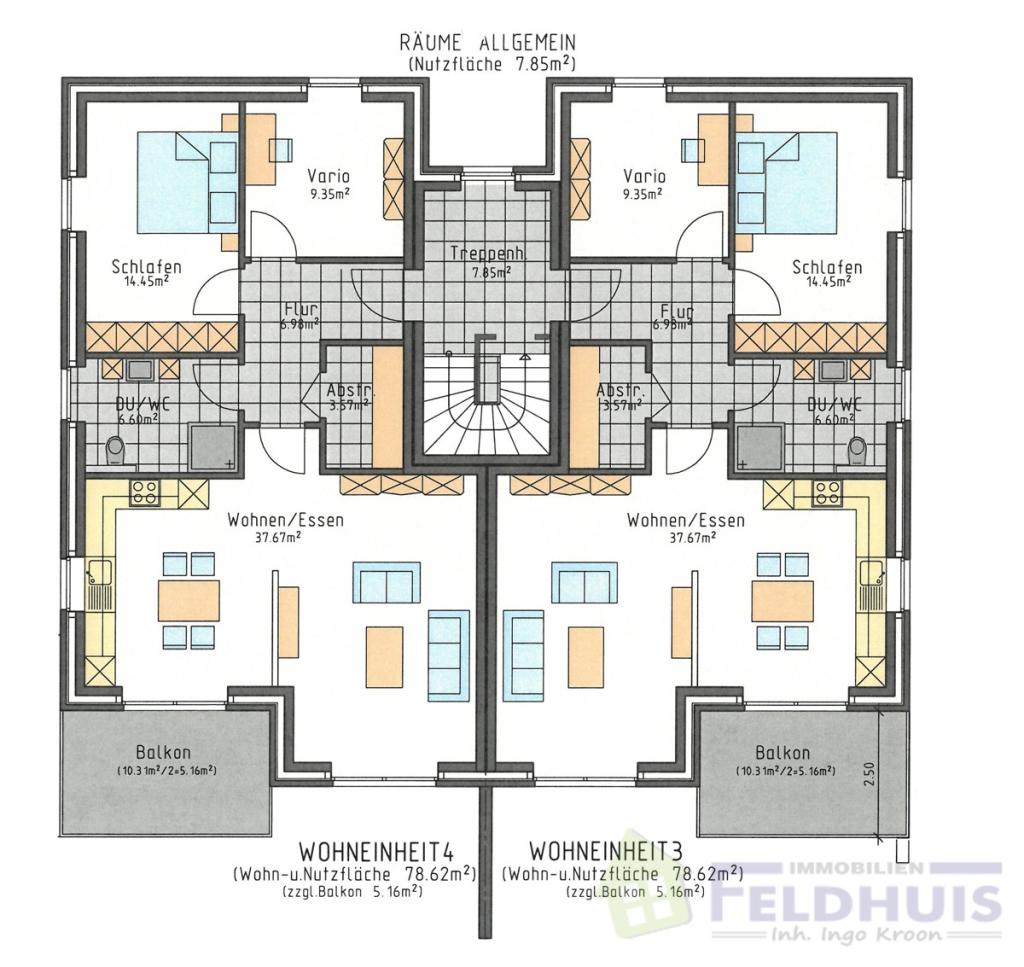 Grundriss DG Vierfamilienhaus